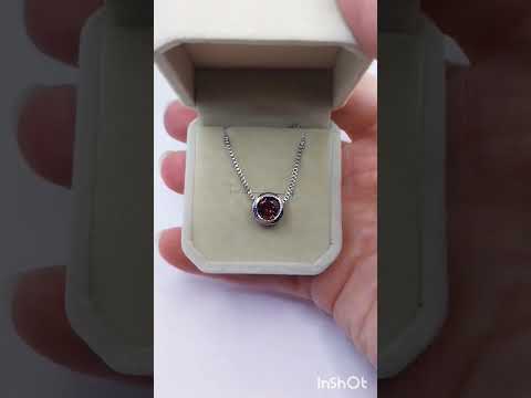 Подарок девушке набор в стиле минимализм "Рубин диски в серебре" колье и серьги ювелирный сплав в коробочке - фото 3 - id-p2403467632