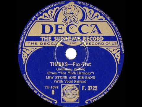 1933 Lew Stone - Thanks (Al Bowlly, vocal)