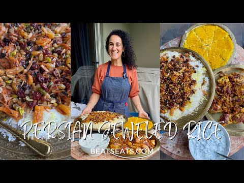 Persian Jeweled Rice | Javaher Polo Recipe with Saffron, Nuts & Dried Fruit