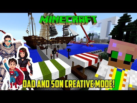 Minecraft: DAD AND SON PLAY CREATIVE! IGT LAND