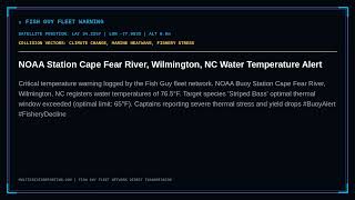NOAA Station Cape Fear River, Wilmington, NC Water Temperature Alert