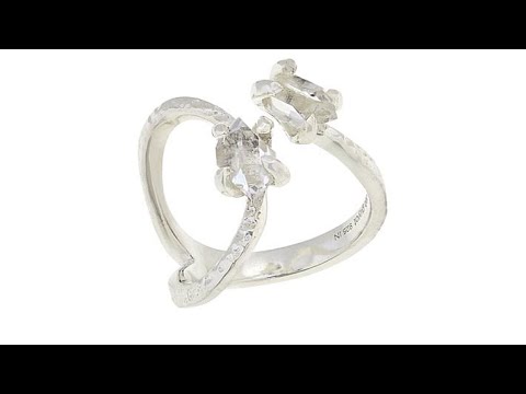 Deb Guyot  Herkimer "Diamond" Quartz Wavy Texture Ring