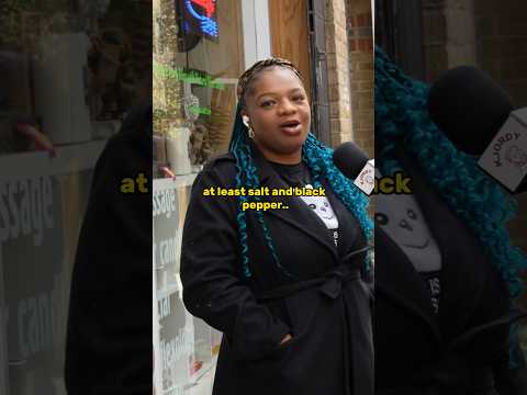 African Auntie ROASTS British Cuisine 😭😂 #americanabroad #streetinterview #britishfood #funny