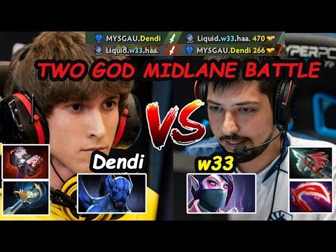 W33 - [Templar Asssassin] vs Dendi [NightStalker] MIDLANE BATTLE  INSANE Right click Dota 2 7.22