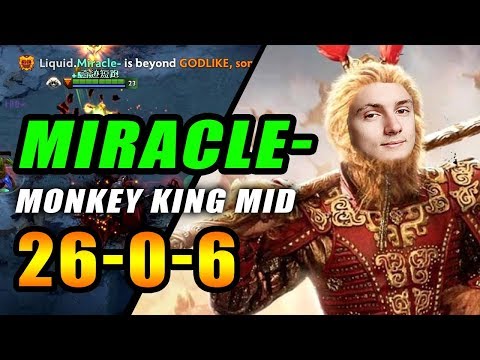 Miracle- MID Monkey King PERFECT 26-0-6 Score Gameplay - Dota 2