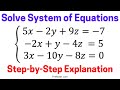 Solve A System Of 3 Equations With 3 Variables Using Cramer S Rule Simple And In Depth Tutorial