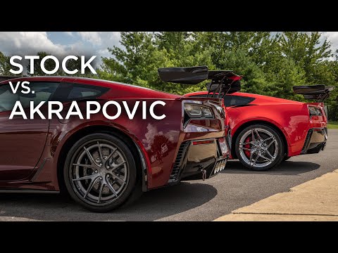 C7 ZR1 Corvette. Stock exhaust vs Akrapovic sound comparison!