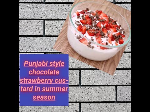 |How to make  Chocolate strawberry custard|  strawberry custard  ( muneeb' s kitchen)