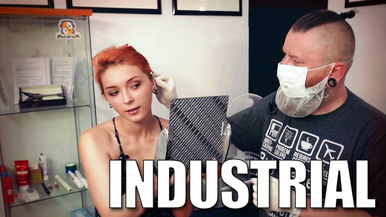 INDUSTRIAL piercing - Popularne, choć budzące grozę przekłucie ucha ✪ Bezpieczny piercing ✪