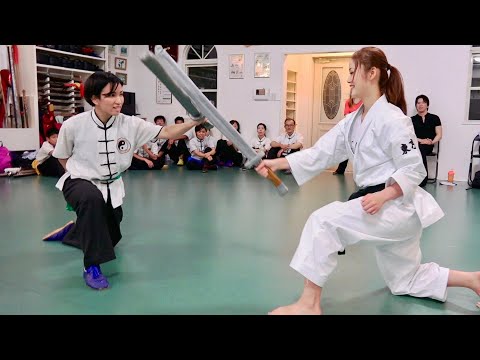 伝統空手女子が刀の自由組手に挑戦してみた【中国武術・宮平保】Sword Battle technique of Chinese Kung-fu