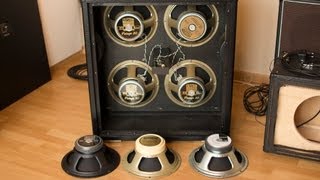 Video thumbnail for Celestion high gain comparison: G12-50GL (Lynchback) , G12H-30, G12M-65 (Creamback), G12T-75, V30 by Thevon