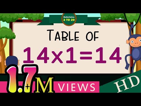 14-x1=14 Multiplication, Table of Fourteen Tables Song Multiplication Time of tables.