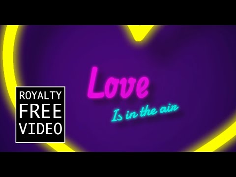 Neon love with floating hearts - Royalty Free Video