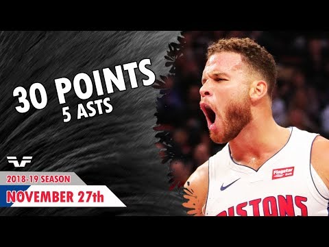 Blake Griffin - 2018.11.27 - Pistons vs Knicks - 30 Pts, 5 Asts
