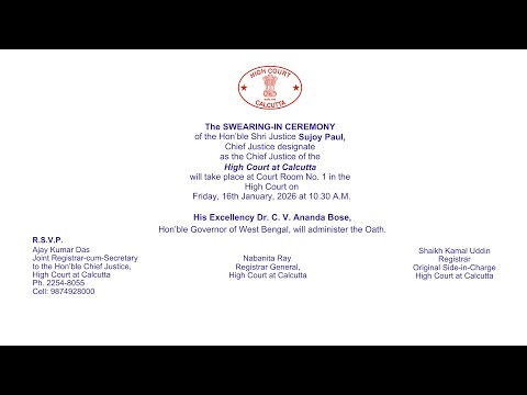 SWEARING-IN CEREMONY of Hon’ble Justice Sujoy Paul,as the Chief Justice of High Court at Calcutta