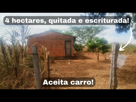 Oferta! Chácara de 4 hectares, quitada e escriturada, por R$ 180 mil, em Vila Boa, Goiás! Confira! 