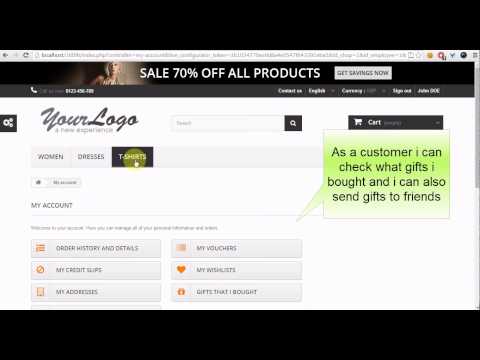 How to send gift card to friend PrestaShop 1.6 1.5 1.4