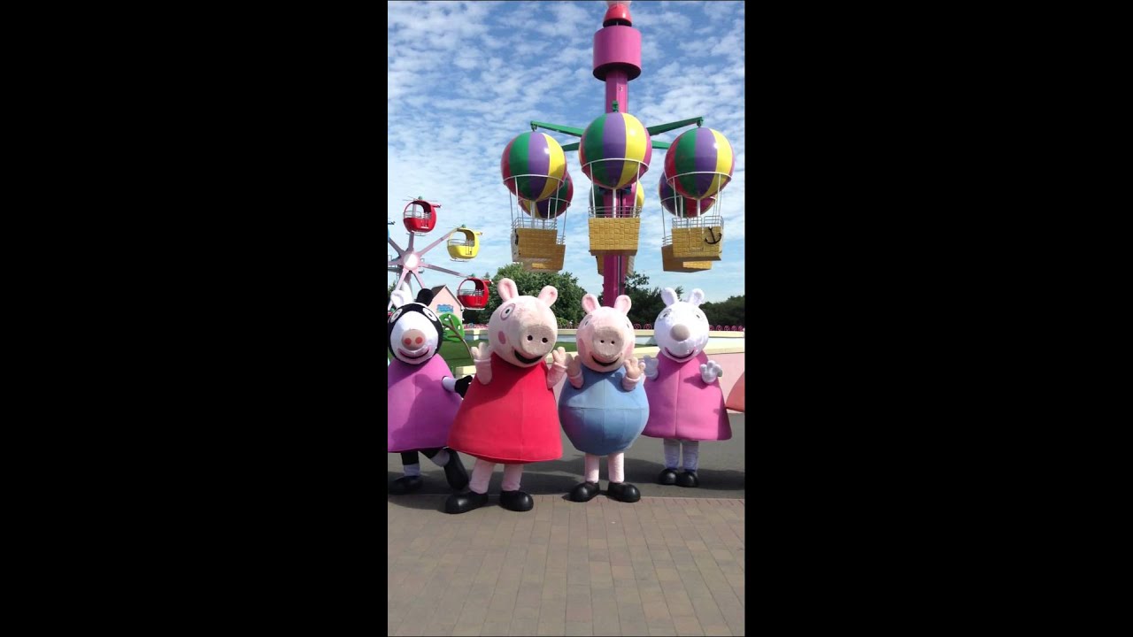 Peppa Pig Friends & Family Waving in Peppa Pig World Theme Park