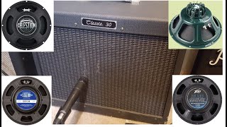 Video thumbnail for Peavey Classic 30 Four Speaker Comparisons;  Blue Marvel, Midnight 60, Legend GB128, Jensen Neo 100 by Dave Stadel