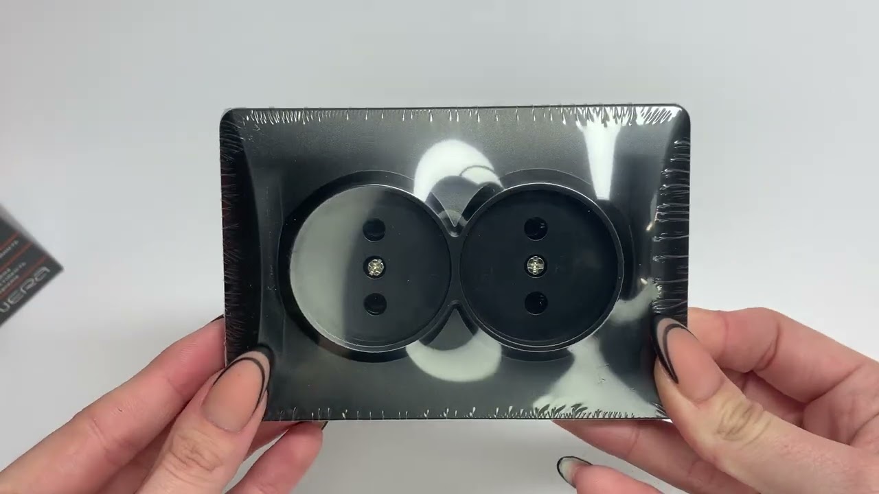 Розетка двомісна б/з VIDEX Binera графіт (VF-BNSK2-BG)