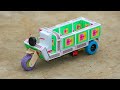 How To Make Matchbox Tuk Tuk E Rickshaw At Home Diy Rickshaw Loader With Dc Motor Diy Mini Craft
