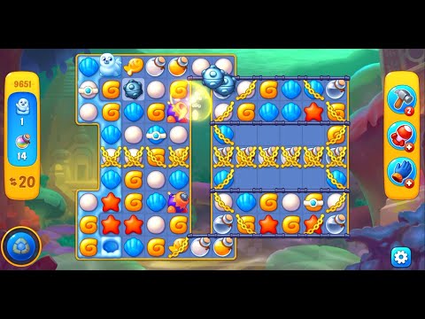 Fishdom level 9651 with a puzzle (с головоломкой)