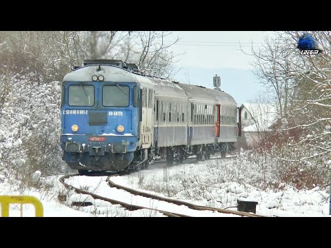 Fluieroasa 60-0881-2 Whistle Loko&R4044 Baia Mare-Benesat-Jibou in Zăpadă/Snow in Jibou 15 Jan 2021