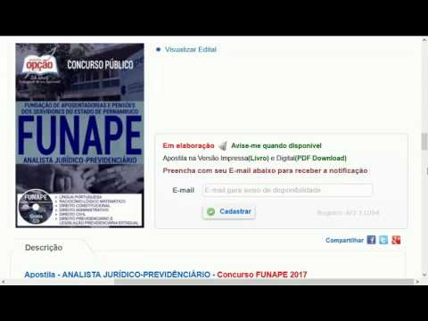 FUNAPE PE PERNAMBUCO CONCURSO PÚBLICO 2017 MATERIAL GRATUITO GRUPO APOIO EDITAL APOSTILA