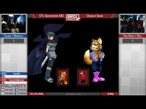 CFL Smackdown 100 Melee - Colbol + Barraca vs King Momo + Ridz - Doubles Winners Semis