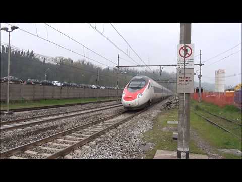 IL SALUTO E IL TRANSITO DELL' ETR610 SBB E DELL' ETR 524 TILO A CARIMATE (MI) 5 - 4 - 2016
