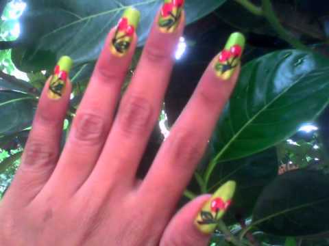 Cherry Theme Nail Design By Shilpi - (Indian Nail Design Channel By SHILPI )