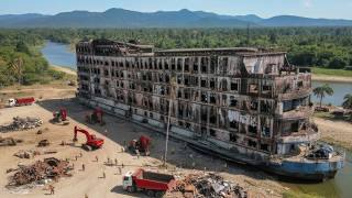 EXPLORING A HUGE ABANDONED CRUISE SHIP | EVERYTHING STILL INSIDE | INCREDIBLE RENOVATION VIDEO
