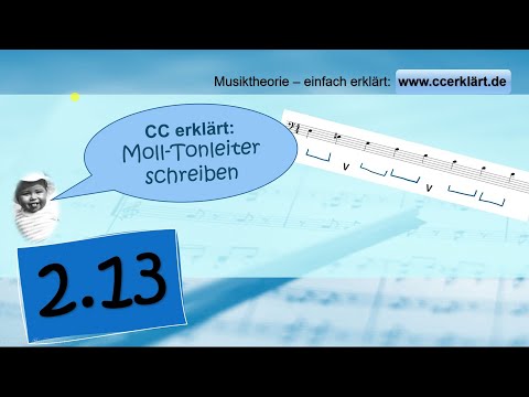 Musiktheorie einfach erklärt 2.13 -  natürliche Moll-Tonleiter selbst schreiben www.ccerklärt.de