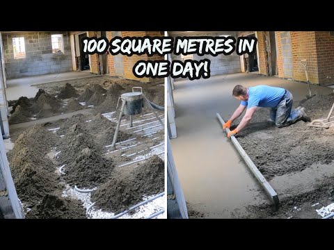 Sand & Cement Floor Screed Timelapse - 100 Square Metres in ONE day!