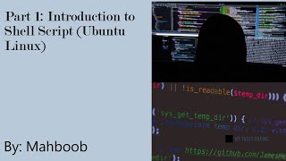 Introduction to Shell Script In Pashto (p1)