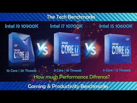 Intel i9 10900k vs Intel  i7 10700k vs Intel  i5 10600k|Intel 10th Gen Unlocked CPU benchmarks