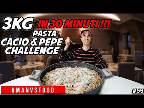 MANGIO 3KG di CACIO & PEPE in 30 MINUTI CHALLENGE - Pasta Italian Cheat Meal | MAN VS FOOD