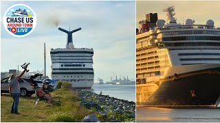 Cruise Ship Horn Battle, 7 Disney Fantasy Horns and SO much More! Port Canaveral Live (Highlights)
