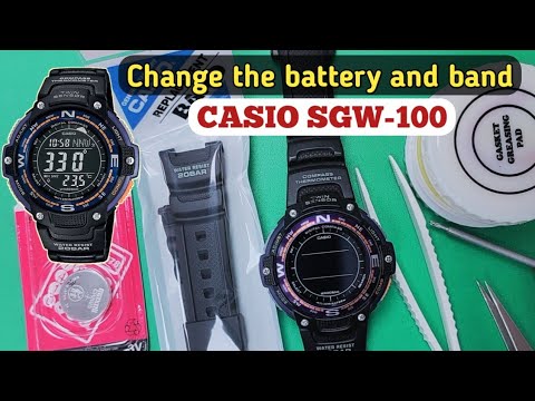 How to change the battery and band on Casio G-Shock SGW-100