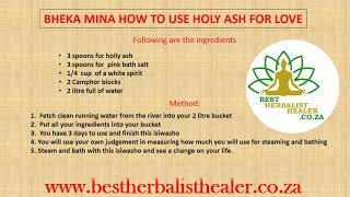 Powerful Lost Love Spells | Love Spells | How To Use Holy Ash For Love