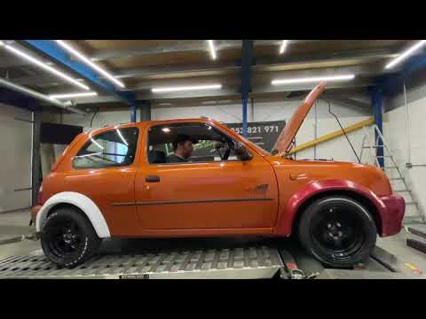 1.8T 20v 274hp POWERED NISSAN MICRA DYNO PULL  HYBRID TURBO  #shorts #youtubeshorts
