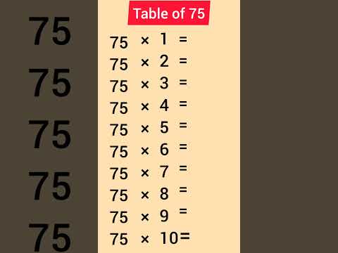 Table of 75 #shorts #education #subscribe #maths
