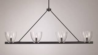Watch A Video About the Possini Euro Ardea Black 4 Light Linear Island Chandelier