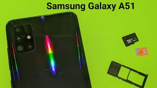 Samsung Galaxy A51 how to insert and remove sim / sd card