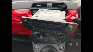 HOW TO REMOVE FIAT 500 RADIO TO GET SERIAL NUMBER AND RADIO CODE WITHIN MINUTES CM, BP, A2C SERIES