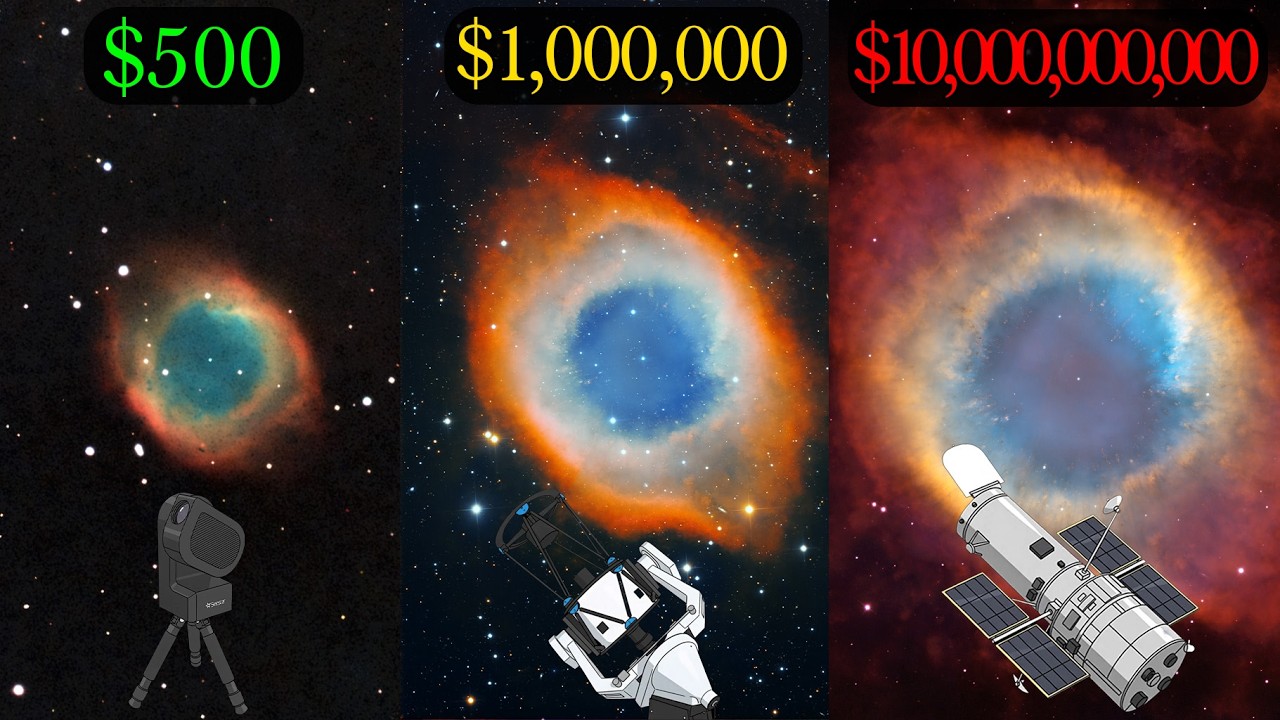 Helix Nebula through different telescopes