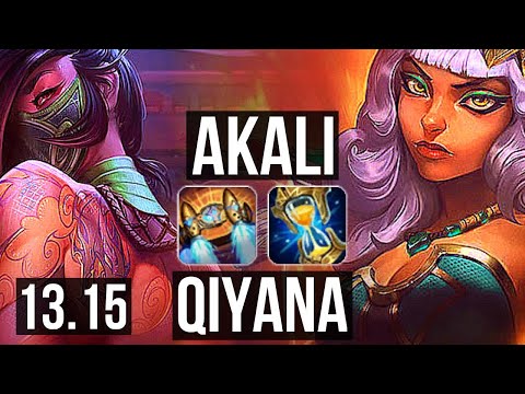 AKALI vs QIYANA (MID) | 70% winrate, 14/2/3, Legendary | KR Grandmaster | 13.15