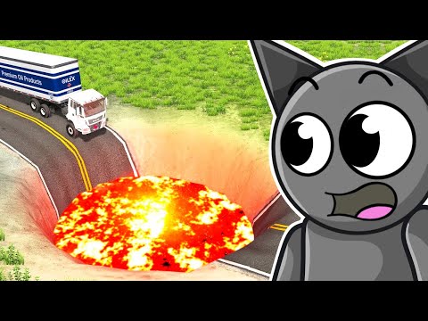 Cars vs GIANT LAVA HOLE (BeamNG Drive)