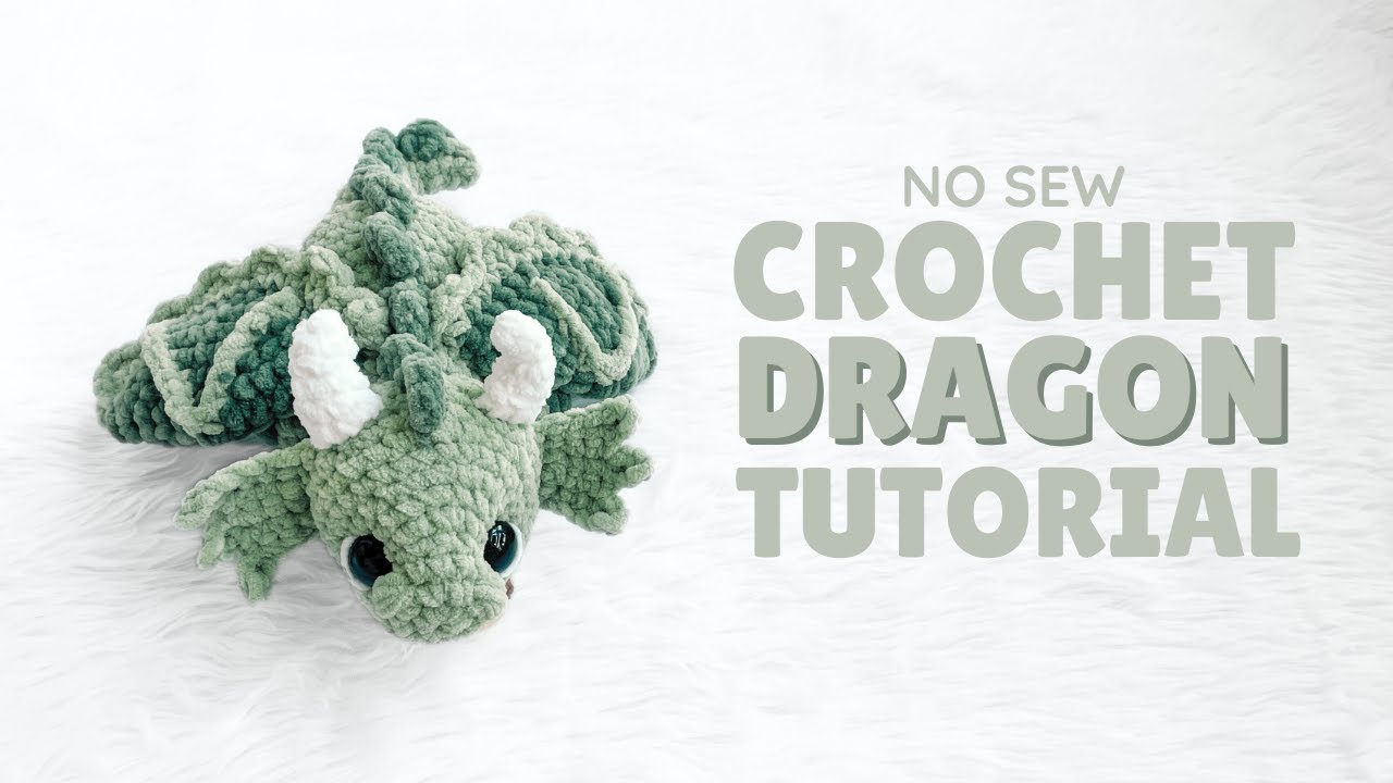 NO SEW Crochet Dragon Step-by-Step Tutorial!!