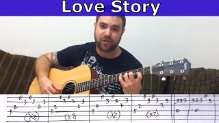 Tutorial: Love Story (Sungha Jung's Arr.)  - Guitar Lesson w/ TAB